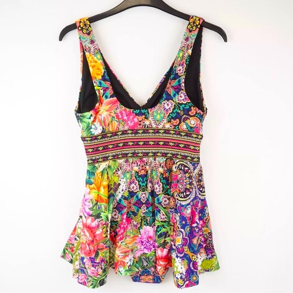NWT [Johnny Was] Hannah Skirted Floral Printed One-Piece Swimsuit Womens Size XS - Picture 5 of 16